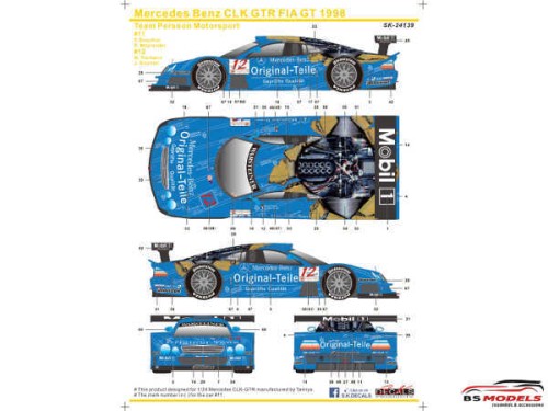 SK24139 Mercedes Benz CLK GTR  FIA GT 1998 Waterslide decal Decal