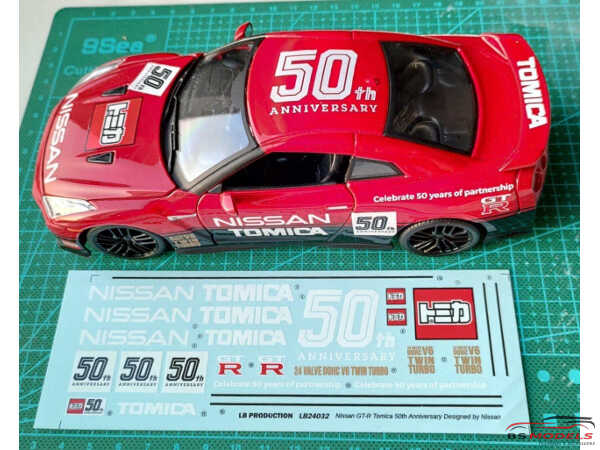 LB24032 Nissan GT-R Tomica 50th Anniversary Designed by Nissan Waterslide decal Decal