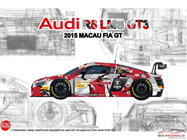 PN24028 Audi R8  Hong Kong Macau GT 2015 Plastic Kit