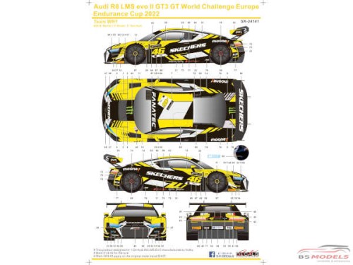 SK24141 Audi R8 LMS EVO II GT3 GT World Challenge Europe Endurace Cup 2022 Waterslide decal Decal