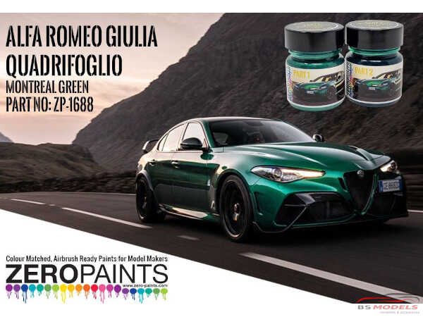 ZP1688 Alfa Romeo Quadrifoglio Montreal Green (2x30ml) Paint Material