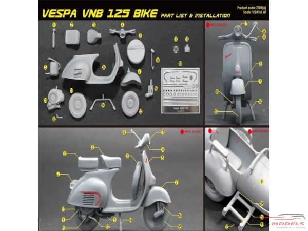 Z111 (A) Vespa VNB 125 Bike Resin Accessoires
