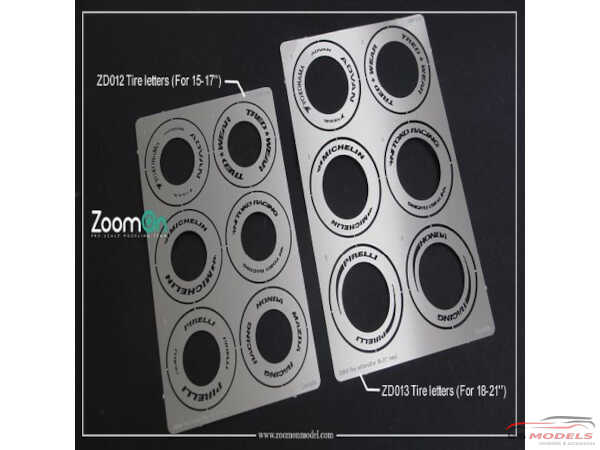 ZD012 Tire letters stencil (various brands) for 15" - 17" Multimedia Accessoires