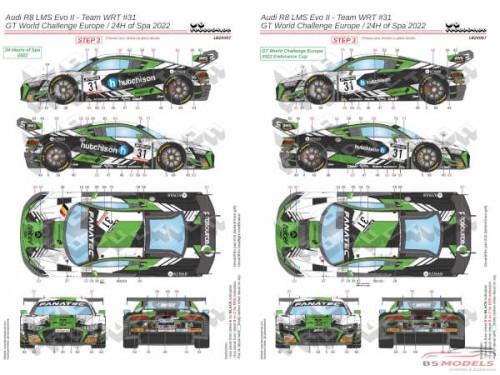 LB24067 Audi R8 LMS Evo II - Team WRT #31 GT World Challenge Europe / 24H of Spa 2022 Waterslide decal Decal