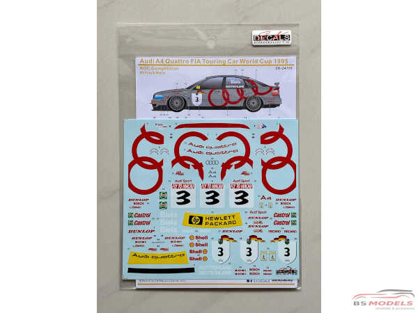 SK24156 Audi A4 Quattro FIA Touring Car World Cup 1995  ROC Competition Waterslide decal Decal