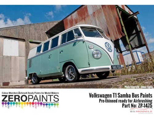 ZP1475 Volkswagen T1 Samba Bus Blue White L289 (top) - Turquoise L380 (bottom) 2x30ml Paint Material