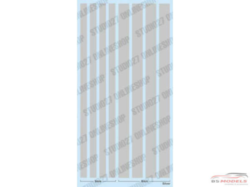 STU27FP0049 Line decal silver (5mm - 8mm) Waterslide decal Decal