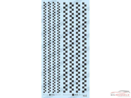 STU27FP0052 Chequered line decal black (2mm - 3mm) Waterslide decal Decal