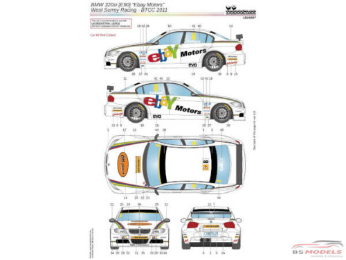 LB24097 BMW 320si (E90) -"Ebay Motors" West Surrey Racing - BTCC 2011 Waterslide decal Decal