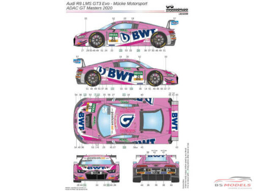 LB24098 Audi R8 LMS GT3 Evo - Mucke Motorsport ADAC GT Masters 2020 (FOR MENG) Waterslide decal Decal