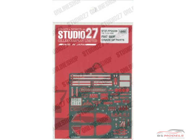 STU27FP24239 Fiat 500F upgrade parts Etched metal Accessoires