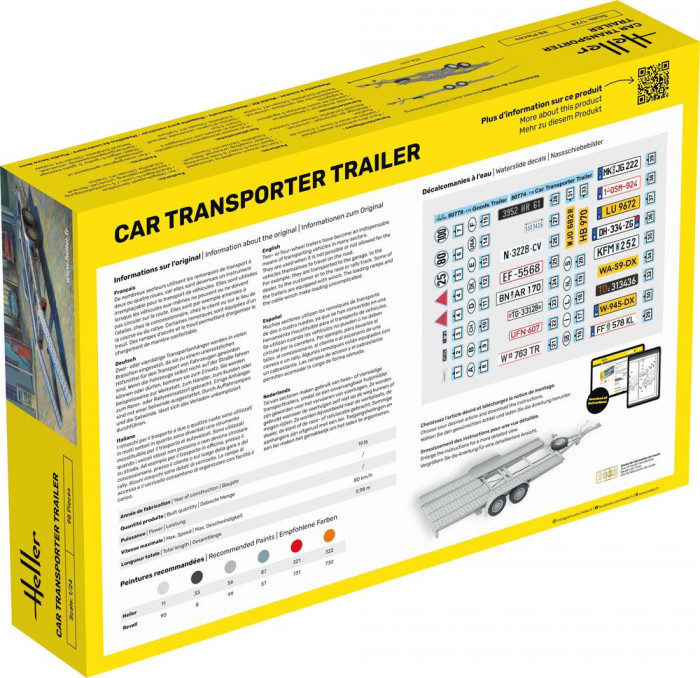 HEL80774 Car Transporter Trailer Plastic Kit