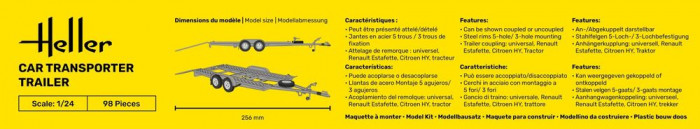 HEL80774 Car Transporter Trailer Plastic Kit