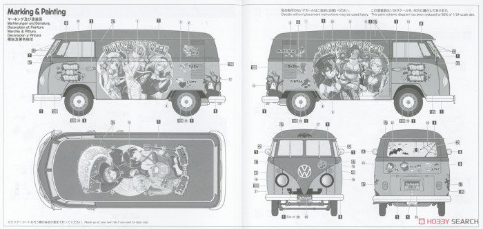 HAS52373 Volkswagen Type 2 Delivery Van  "Egg Girls Happy Halloween" Plastic Kit