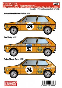 DC1153 Golf GTi Jagermeister #24 Hessen Rally '75 #52 RAC '75 #74 MC '76