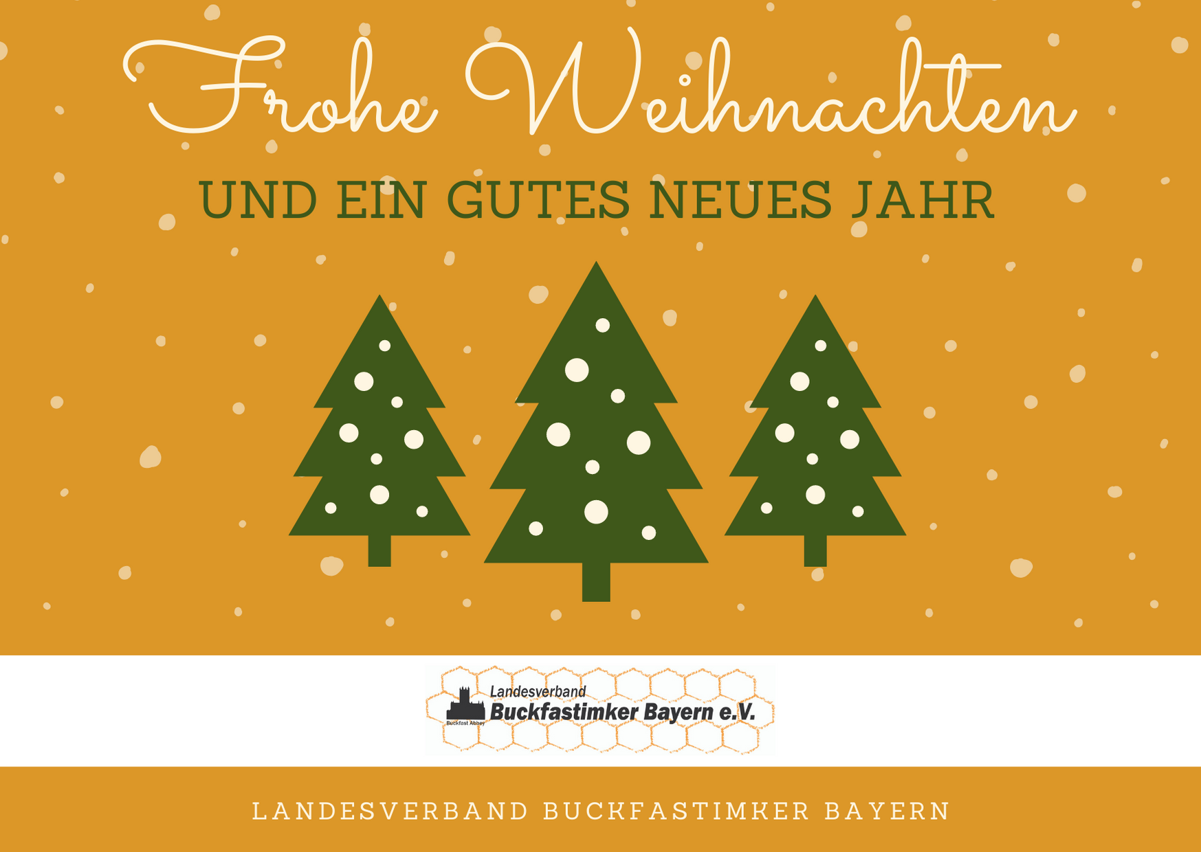 Green Trees and Snow Christmas Art Card-4