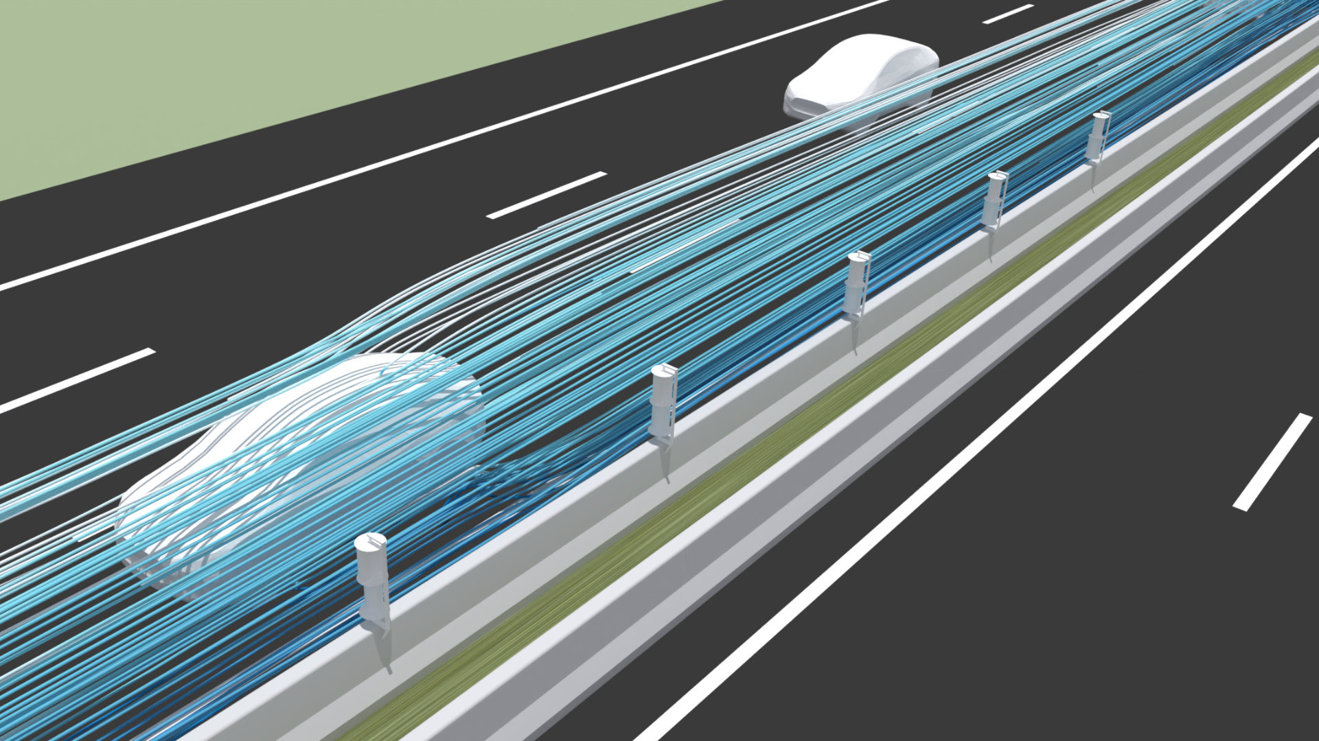 Performance of wind turbines on highways