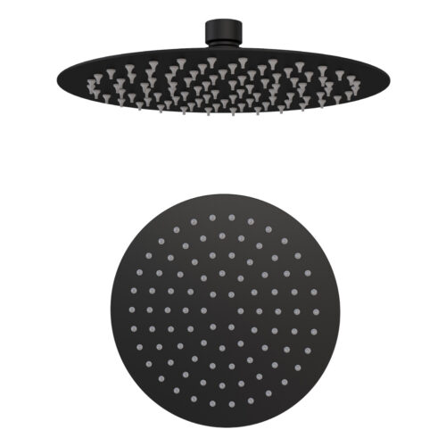 60.1015_0 Round Fixed Over Shower Head Black