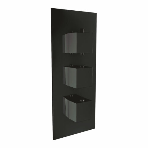 BLACK002ORB_CUTOUT_001-1 Black Triple Handle, 2 Outlet Concealed Valve