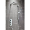 Chrome Triple Square Handle, 3 Outlet Concealed Valve with Diverter