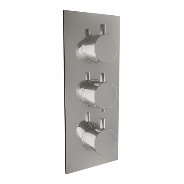 Chrome Triple Square Handle, 3 Outlet Concealed Valve with Diverter