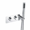 Chrome Round Handle, 2 Outlet Concealed Valve with Diverter