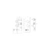 CONCEALED009_LINEDRAWING_001 Chrome Round Handle, 2 Outlet Concealed Valve with Diverter