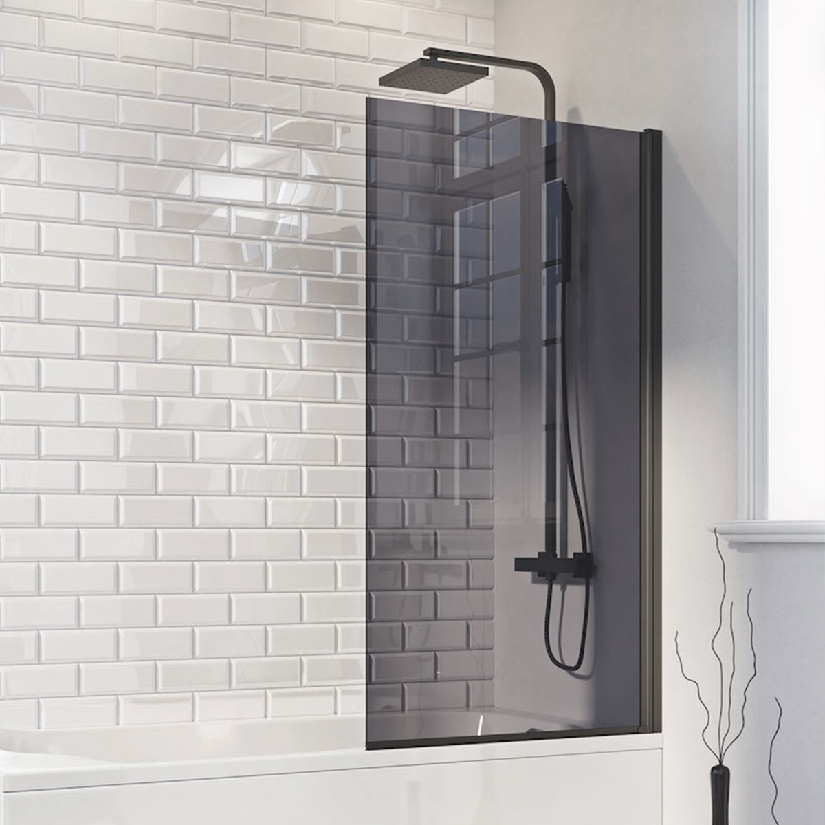 Bath Screen- Double Round Edge Towel Rail
