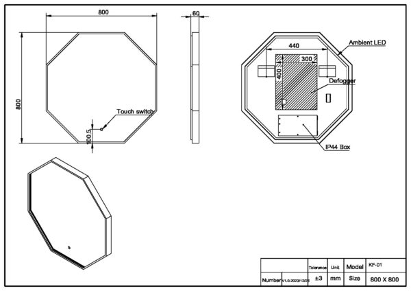 Passa Octagonal Mirror Brushed Brass