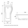 Right Hand P Shape Shower Bath