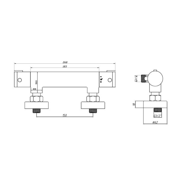 Chrome Round Exposed Bar Valve