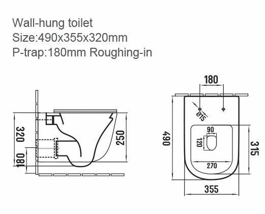 Riviera Round Wall Hung WC White
