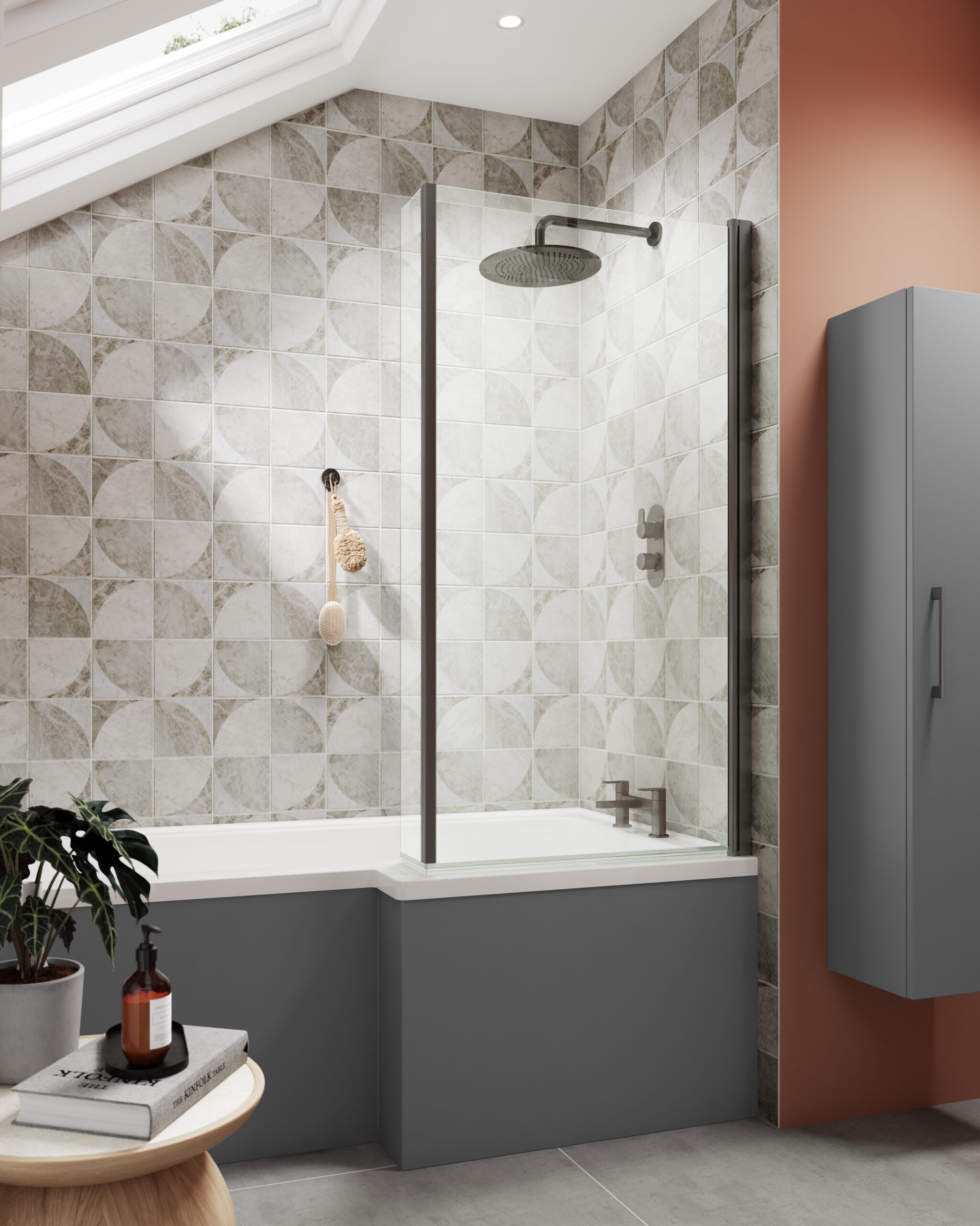 Left Hand P Shape Shower Bath