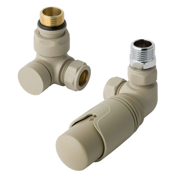 Corner TRV & Lockshield Valve Matt Cappuccino