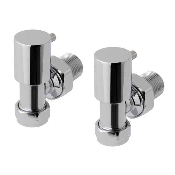 Minimalist Radiator Valves Angled (pair) Chrome