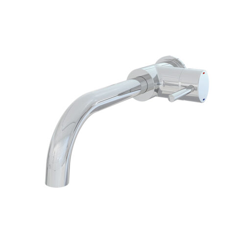 98.2011_0 Chrome Meriden Wall Mounted Single Lever Curved Spout Basin Mixer Tap