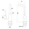 Black Meriden Wall Mounted Single Lever Curved Spout Basin Mixer Tap