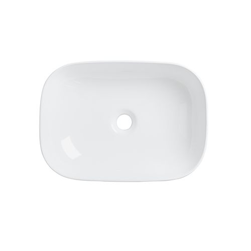 White kanto countertop basin ceramic rectangular basin