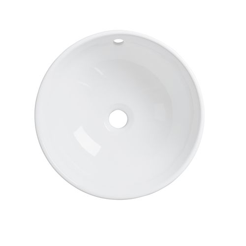 White tamba countertop round basin