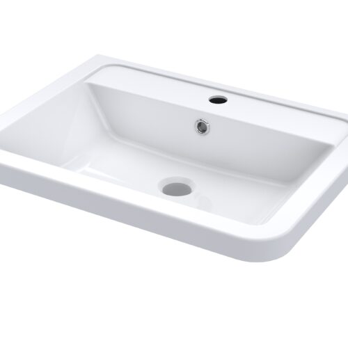 White Solar Ceramic 1 Tap Hole Basin