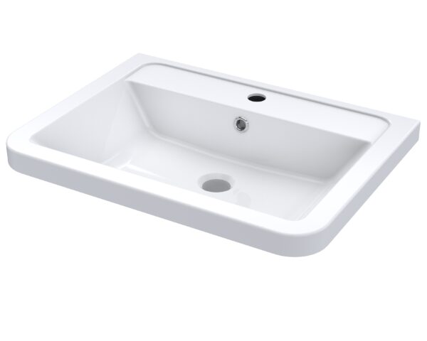 White Solar Ceramic 1 Tap Hole Basin