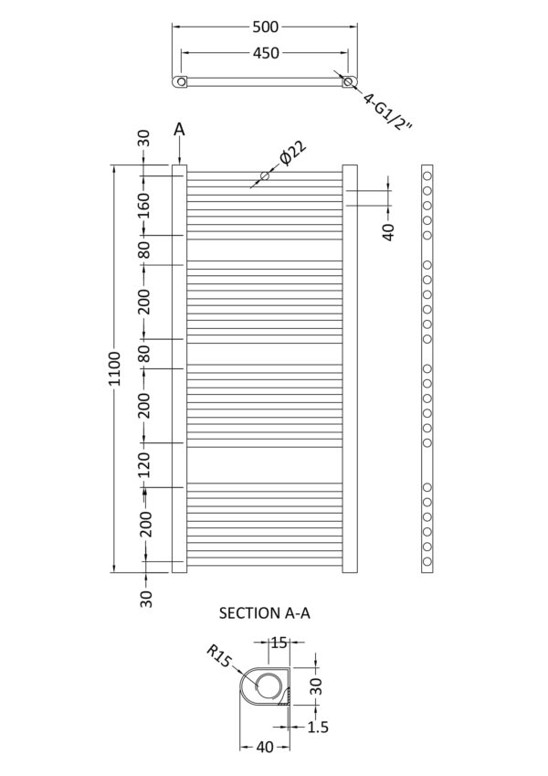 Chrome Straight Ladder Rail