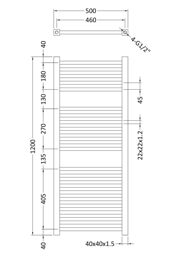 Chrome Square Ladder Rail