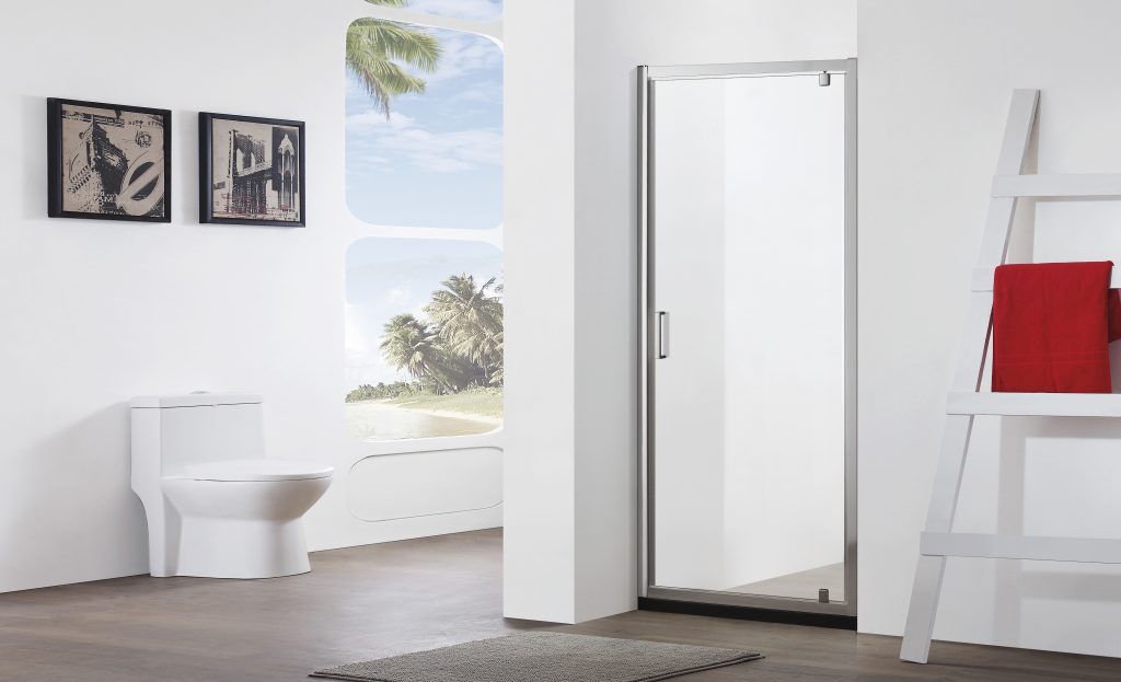 Shower Enclosures- Chrome Pivot Door 900mm