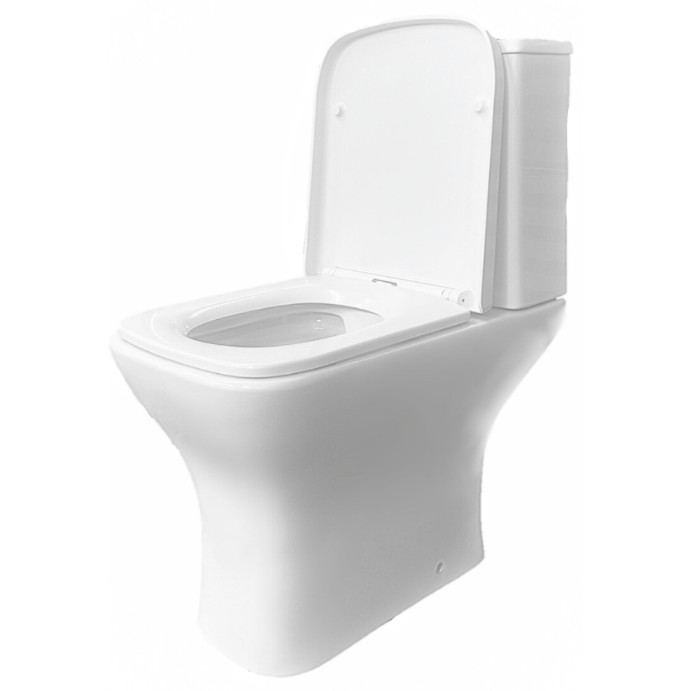 Rimless Square Close Coupled Toilet with Soft-Close Seat