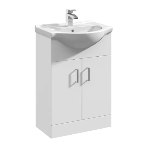 vty550_furniture_v1_co1.jpg Floor Standing 2 Door Vanity Unit with Round Basin 650mm