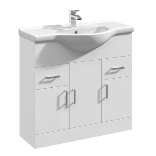 vty850_furniture_v1_co1.jpg Floor Standing 3 Door 2 Drawer Vanity Unit with Round Basin 850mm