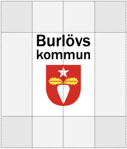 Figur som visar frizon runt Burlöv kommuns logotyp