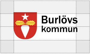 Figur som visar frizon runt Burlöv kommuns logotyp