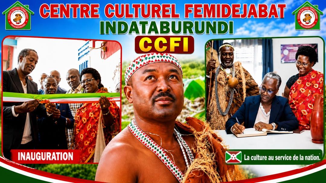 L’inauguration officielle du Centre culturel FEMIDEJABAT INDATABURUNDI de l’artiste Nsengiyumva Minani Félicien par la Ministre burundaise de la Jeunesse, des Sports et de la Culture S.E Lydia Nsekera.
